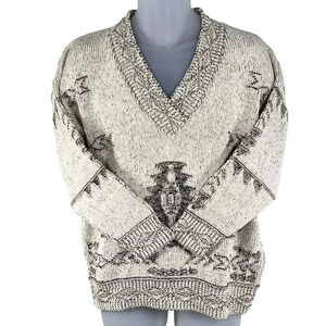 Vintage Equipt Mens L-XL Aztec Pullover Sweater Southwestern Cotton Blend Hippie